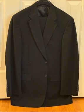 Men's Black Two-Button Suit